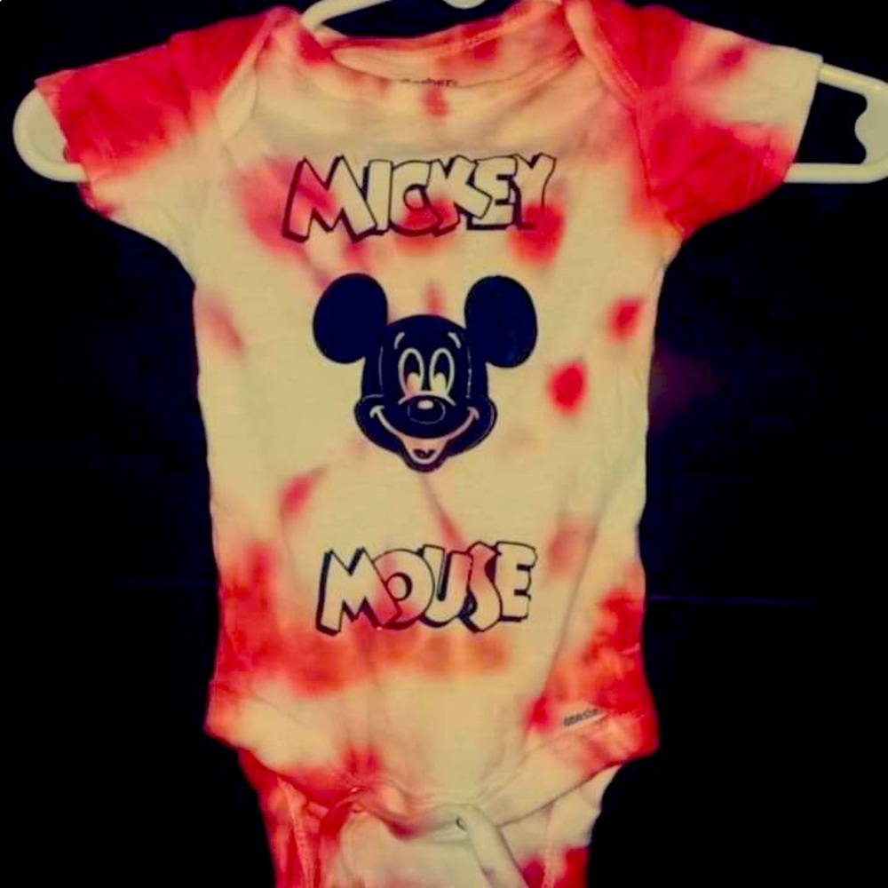Tie-dyed Mickey Mouse Onesie